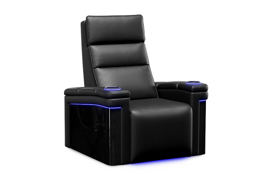 Valencia Monza Leather Theater Seat - Carbon Fiber | Single Recliner