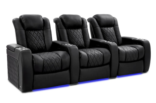 Valencia Tuscany Ultimate Heat & Ventilation Leather Theater Seating - Row of 3