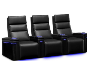 Valencia Monza Carbon Fiber Leather Theater Seats — Row of 3