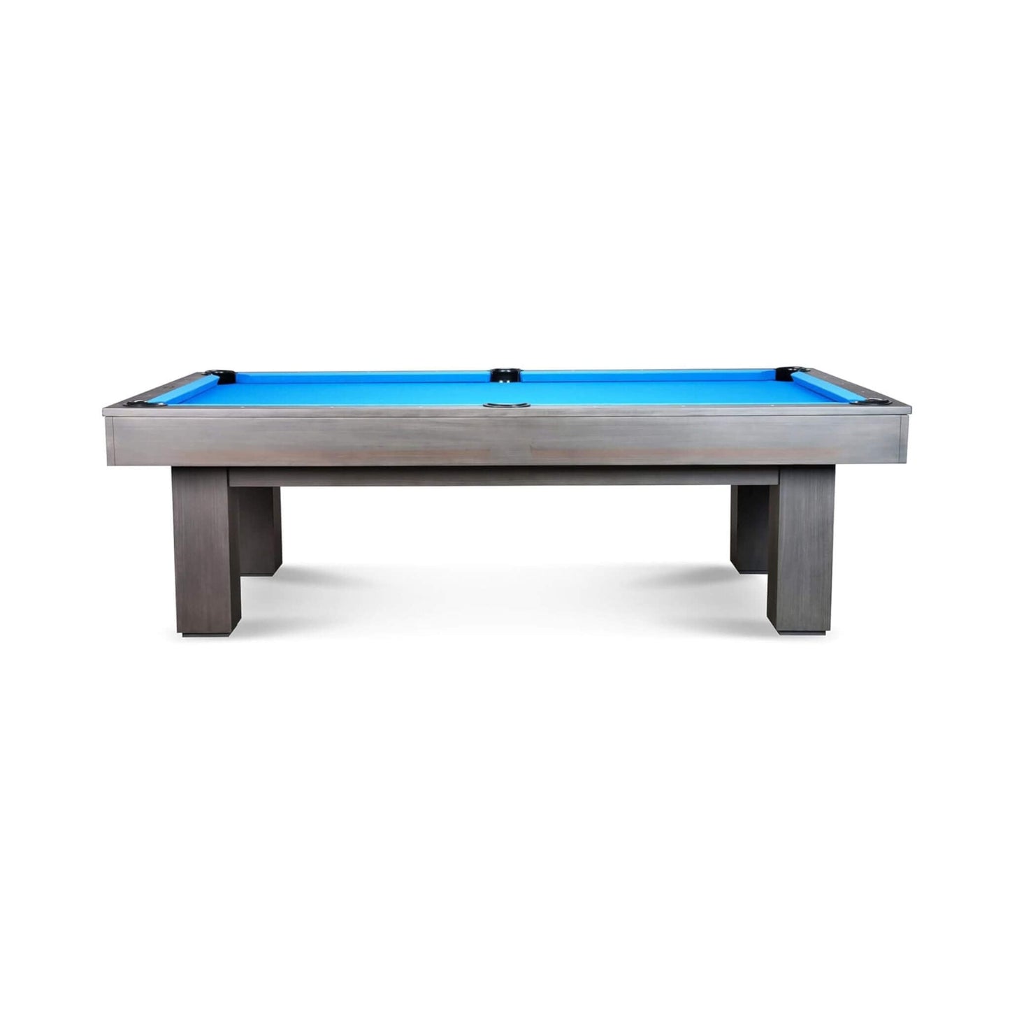 8-Foot Slate Bed Pool Table | Modern Graphite Solid Wood, Blue Cloth
