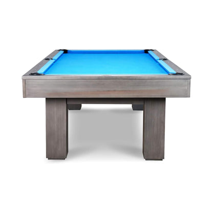 8-Foot Slate Bed Pool Table | Modern Graphite Solid Wood, Blue Cloth
