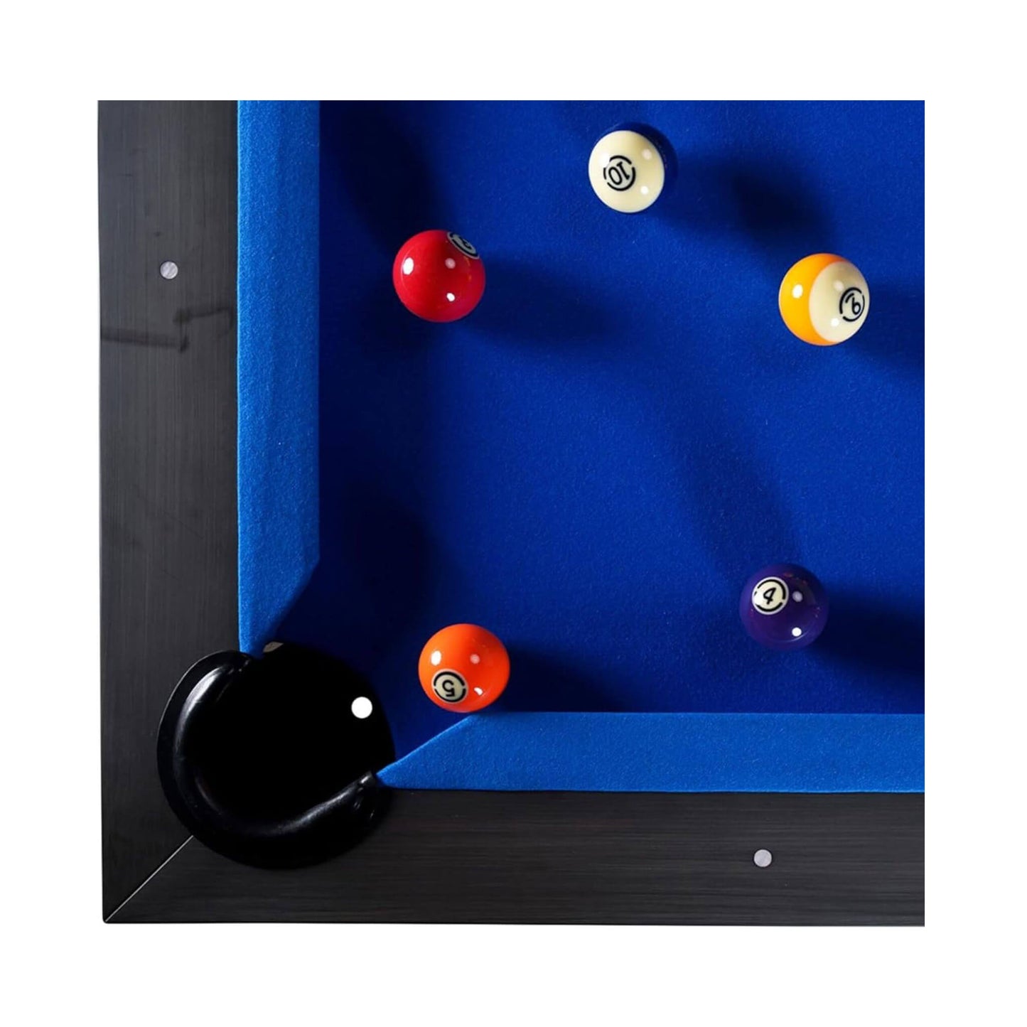 8-Foot Slate Bed Pool Table | Modern Graphite Solid Wood, Blue Cloth
