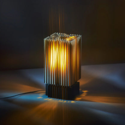 Valencia Brut Lamp | Brutalist Table Lamp – Smoke Finish