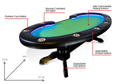 BBO Lumen HD – 10 Player LED Dealer Poker Table