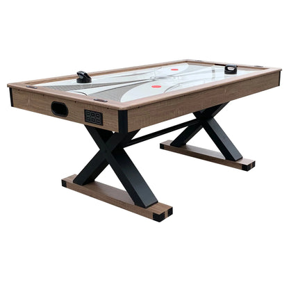 Hathaway Excalibur 6-ft Air Hockey Table | 2-in-1 with Table Tennis Top | Driftwood