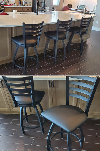 Holland 410 Jackie 2 – 25" Swivel Counter Stool | Black Frame + Vinyl