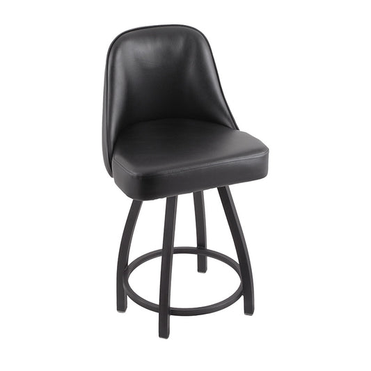 Holland 840 Grizzly 1 – 25" Swivel Counter Stool | Black Wrinkle + Black Vinyl